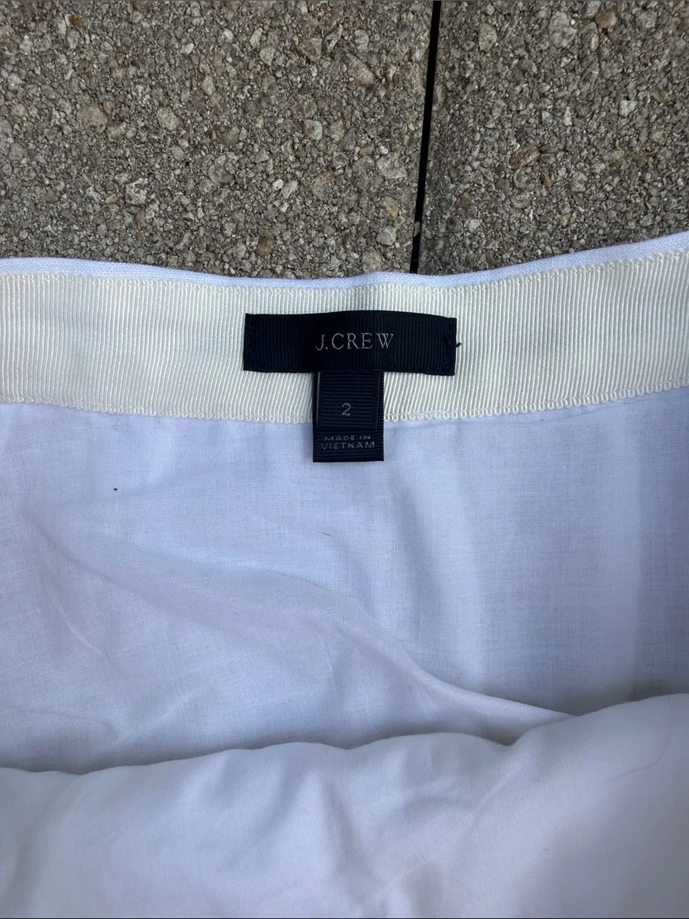 J. Crew White Ruffled Circle Skirt